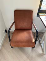 Bruine leren Stoel, Huis en Inrichting, Fauteuils, Ophalen, Gebruikt, Minder dan 75 cm, Leer