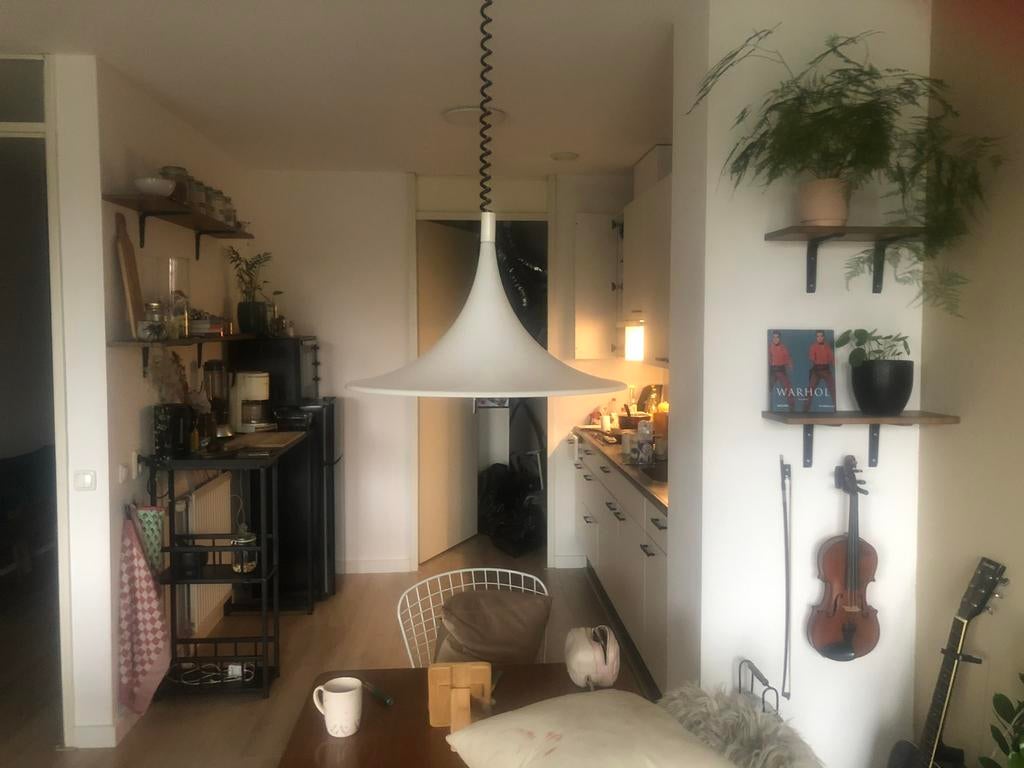 Vintage Witte lamp, Huis en Inrichting, Lampen | Hanglampen, Ophalen, Minder dan 50 cm
