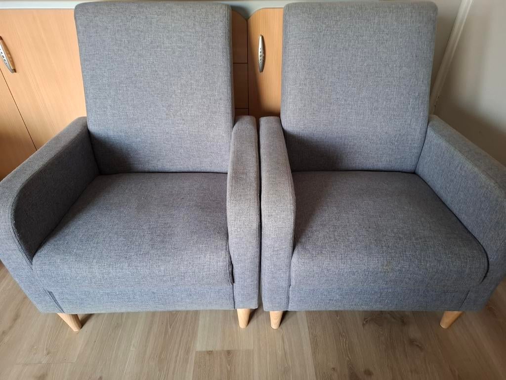 2x Fauteuils Jysk, Ophalen, Gebruikt, 75 tot 100 cm, Stof