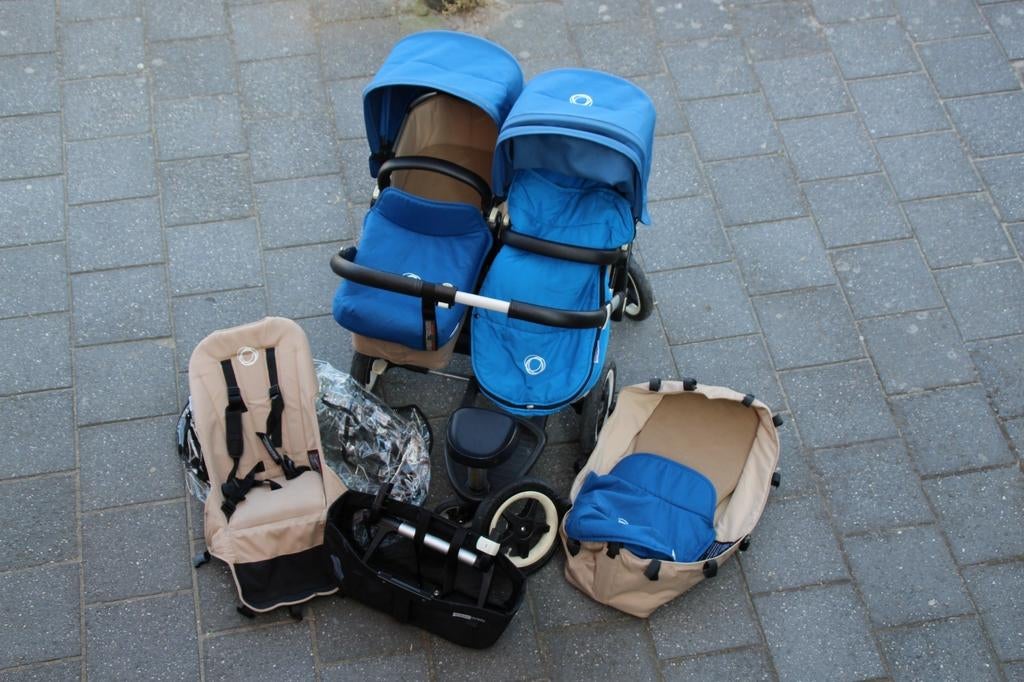 Bugaboo Donkey Twin: Complete Duowagen met Accessoires, Kinderen en Baby's, Kinderwagens en Combinaties, Ophalen, Gebruikt, Bugaboo