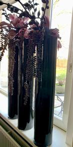 Fidrio cilinder vazen 80 cm, Per stuk 52,50 euro zwart glas, Ophalen, Zwart, 75 cm of meer, Glas