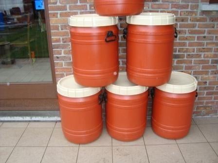 Curtec tonnen, vaten van 64 L met schroefdeksel, Minder dan 75 liter, Ophalen, Zo goed als nieuw, Kunststof