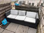 Comfortabel tuin/balkon bankje met kussens, Ophalen, Gebruikt, Wicker