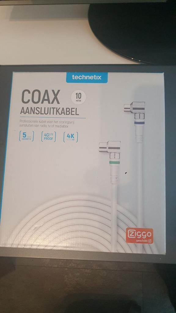 Technetix Coax Aansluitkabel 10 Meter - Nieuw, Audio, Tv en Foto, Audiokabels en Televisiekabels, Ophalen of Verzenden, Nieuw