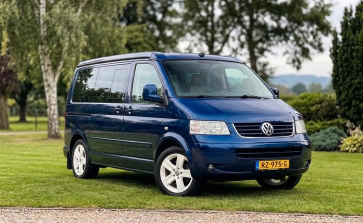 VW T5 California 2.5 TDI - Shadow Blue, Auto's, Volkswagen, Particulier, Multivan, ABS, Airbags, Airconditioning, Android Auto