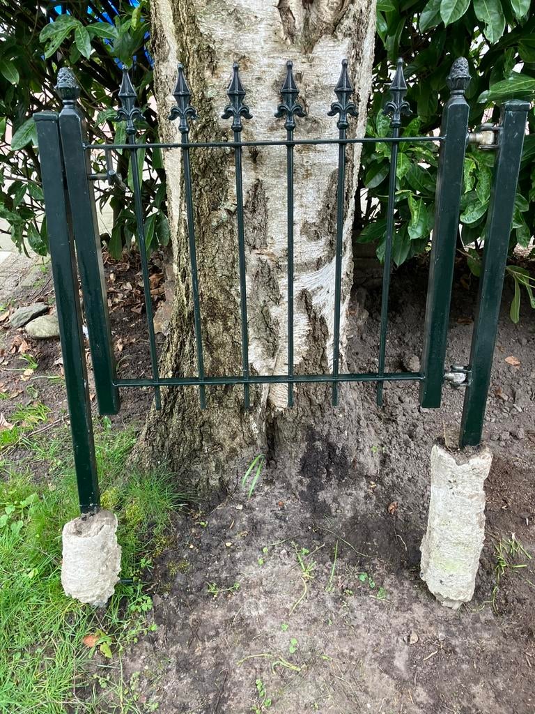 Ijzer sierhekwerk tuinpoort hekwerk tuinhek groen, Tuin en Terras, Tuinhekken en Hekwerk, Gebruikt, Sierhekwerk, IJzer, Met poort