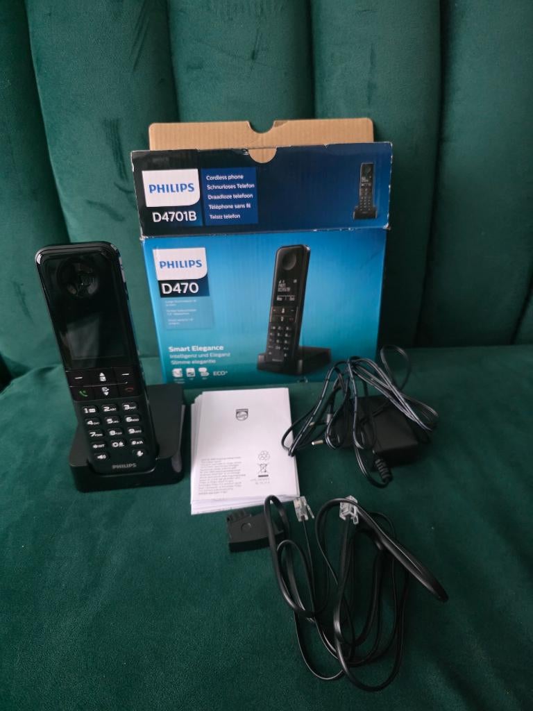 Philips D4701B Draadloze Telefoon (DECT), Telecommunicatie, Vaste telefoons | Handsets en Draadloos, Ophalen, Nieuw, 1 handset