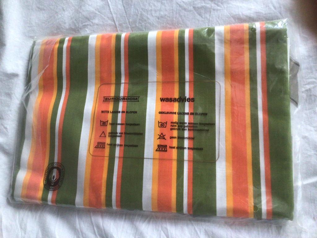 Retro eenpersoonslaken nieuw in originele verpakking, Huis en Inrichting, Slaapkamer | Beddengoed, Eenpersoons, Hoeslaken of Sloop