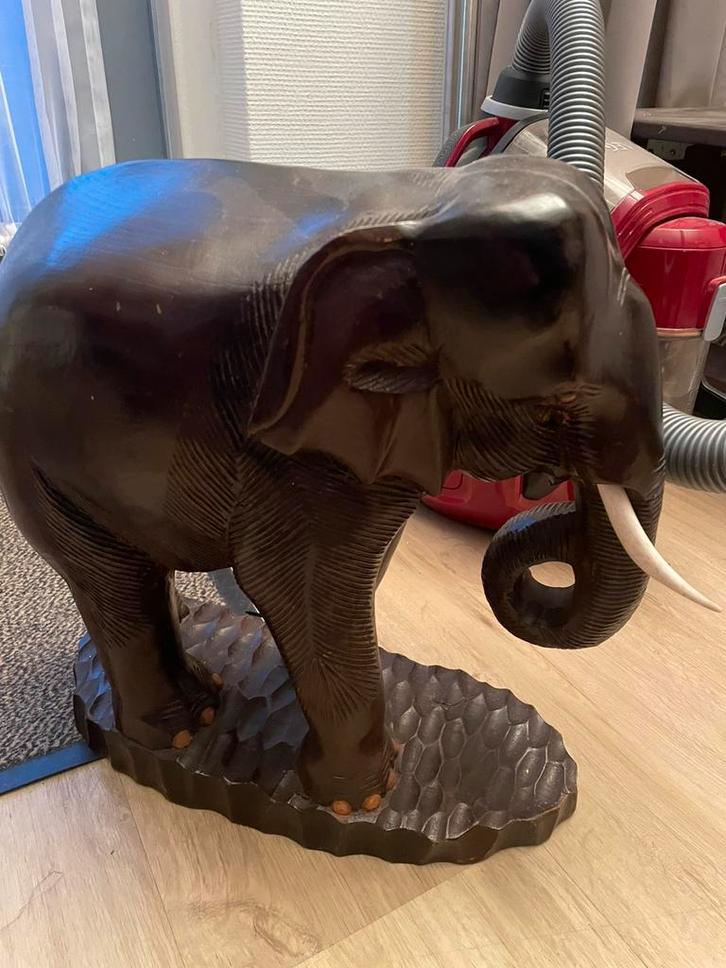 Houten olifant, Verzamelen, Overige Verzamelen, Gebruikt, Ophalen