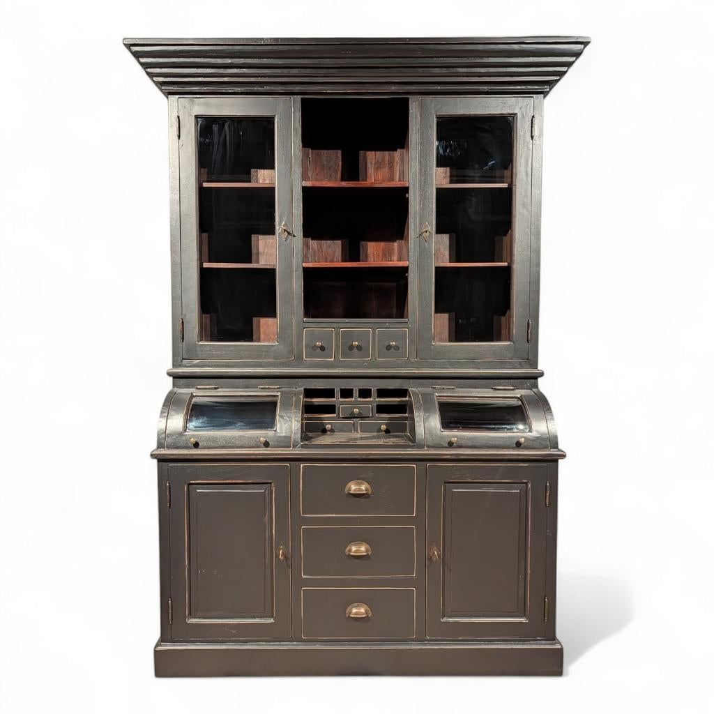 Buffetkast grutterskast apothekerskast winkelkast teak, Huis en Inrichting, Kasten | Buffetkasten, 200 cm of meer, Ophalen of Verzenden