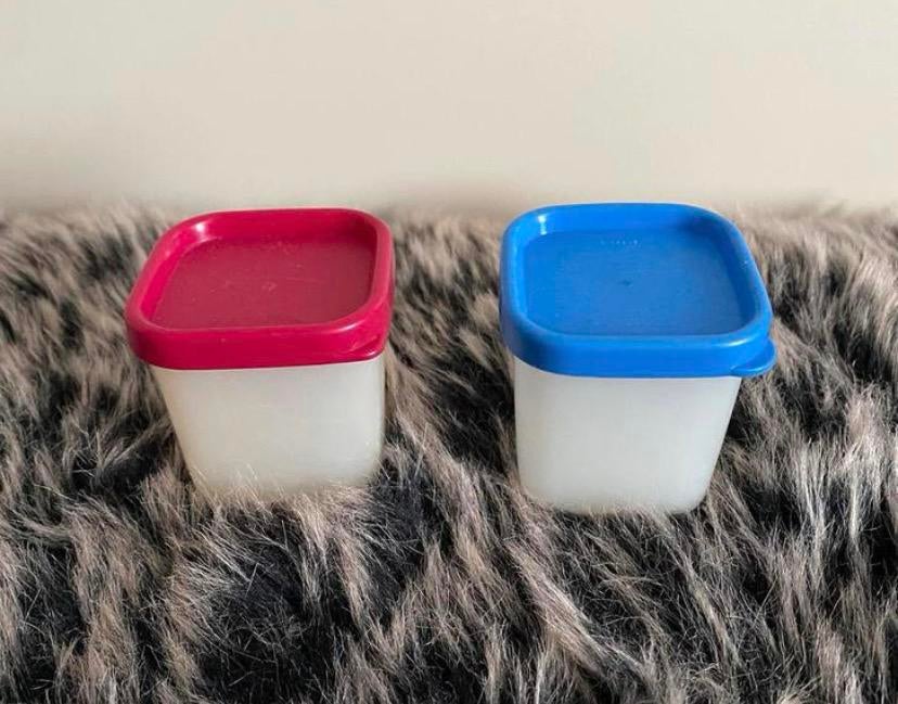 Vierkante mini potjes 80 ml, Huis en Inrichting, Keuken | Tupperware, Verzenden, Zo goed als nieuw, Overige typen