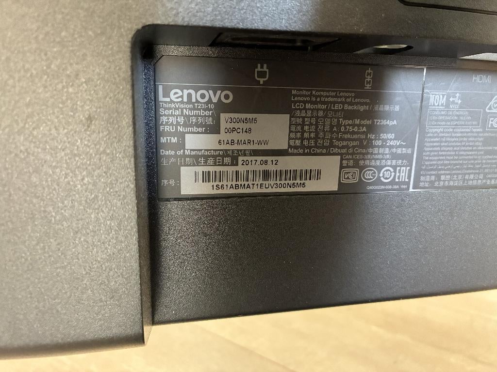 lenovo thinkvision T23i-10, Computers en Software, Monitoren, Ophalen, IPS, Full HD, 60 Hz of minder
