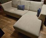 Bank met chaise longue beige van V&D, Huis en Inrichting, Ophalen, Overige materialen, Gebruikt, Driepersoons