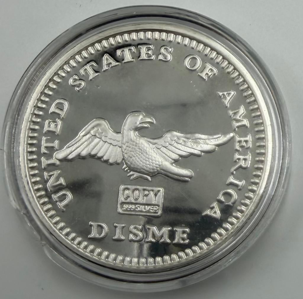 Zilveren “Liberty Dime” Replica – 2 oz .999 Zilver – Proof, Postzegels en Munten, Munten | Amerika, Ophalen of Verzenden, Noord-Amerika