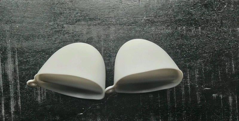 Set van 6 ovenwanten, ovenwanten van siliconen, antislip en hittebestendig, geschikt voor koken, bakken en grillen, siliconen design (mintgroen