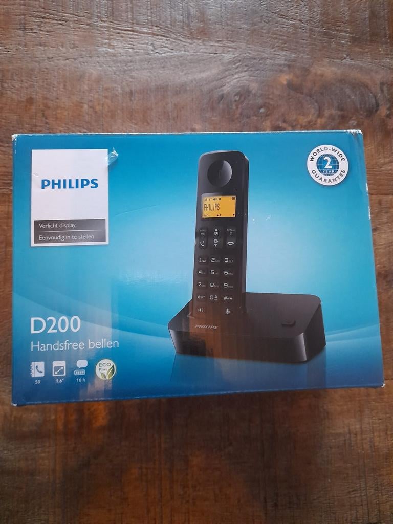 Philips D200 Draadloze Telefoon - Nieuwstaat!, Ophalen of Verzenden