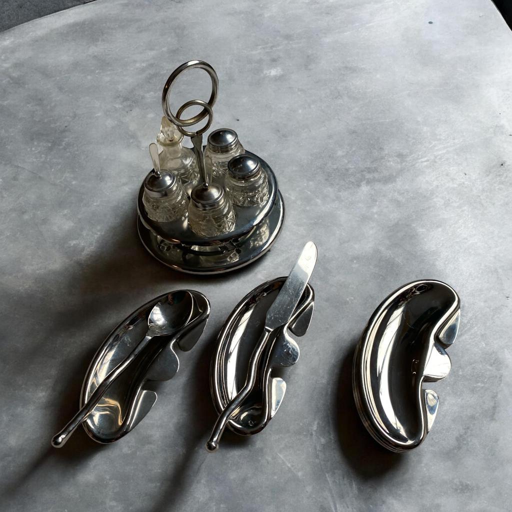 10x vintage Gero Zilmeta visgratenbakjes mid century design, Ophalen of Verzenden, Huis en Inrichting