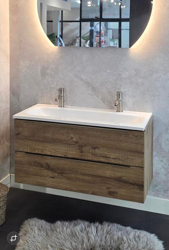 Luxe badmeubel met wastafel 100 x45 cm (moet nu weg), Huis en Inrichting, Badkamer | Badkamermeubels, Nieuw, Minder dan 100 cm