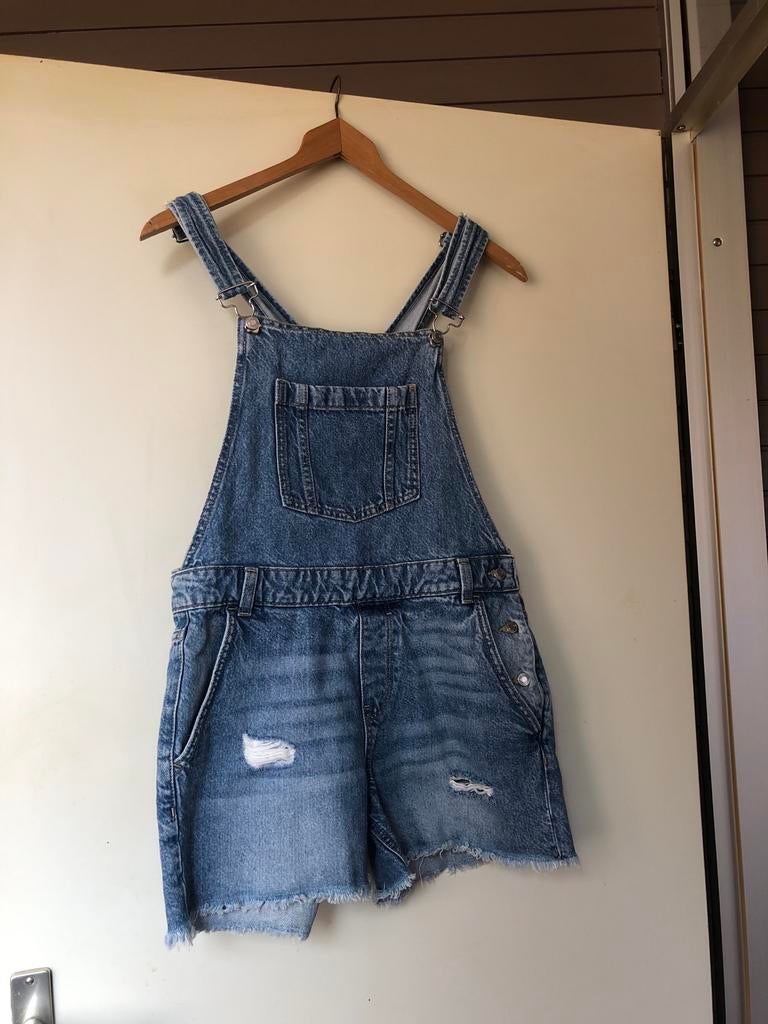 Korte spijker tuinbroek, Ophalen, Kort, Blauw, Maat 36 (S)