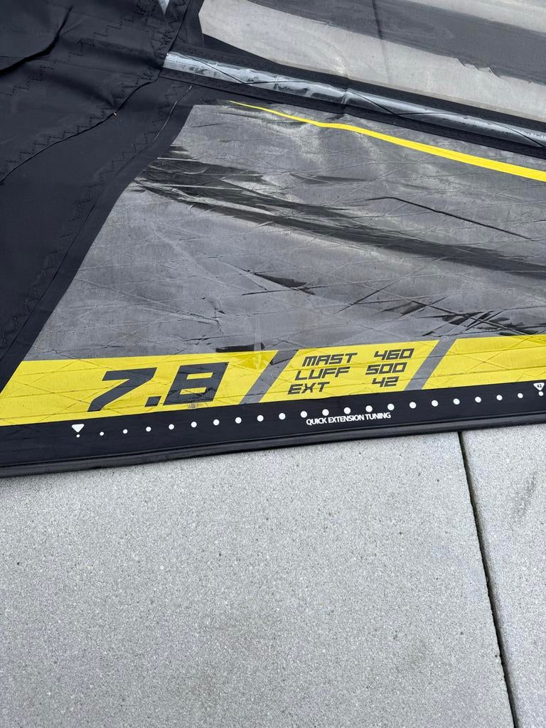 Pointseven AC1 7.8 met 100% mast en carbon giek, Ophalen, Gebruikt, Complete set