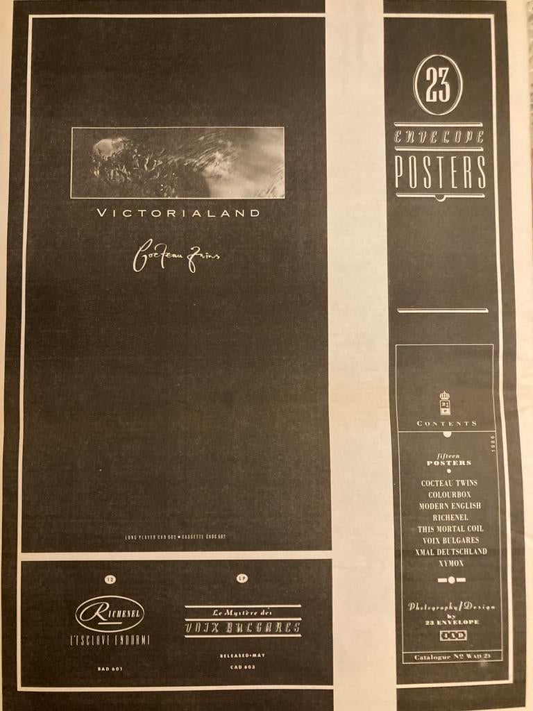 COCTEAU TWINS Victorialand A3 advertentie, Cd's en Dvd's, Ophalen of Verzenden, Zo goed als nieuw