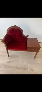 Antiek telefoonbankje met zitje en lade, Ophalen of Verzenden