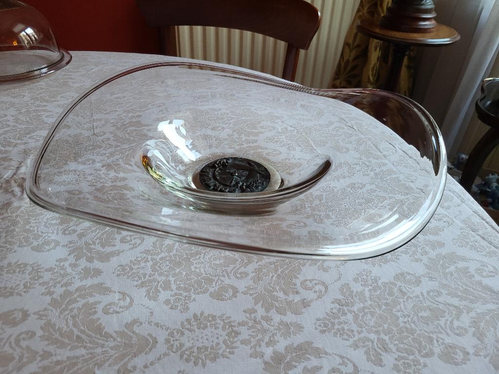 Glazen schaal Fortuna doorsnede 41 cm, Ophalen of Verzenden, Zo goed als nieuw, Overige typen