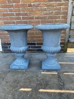 2 brocante betonnen potten, Gebruikt, Minder dan 60 cm, Rond, Ophalen of Verzenden