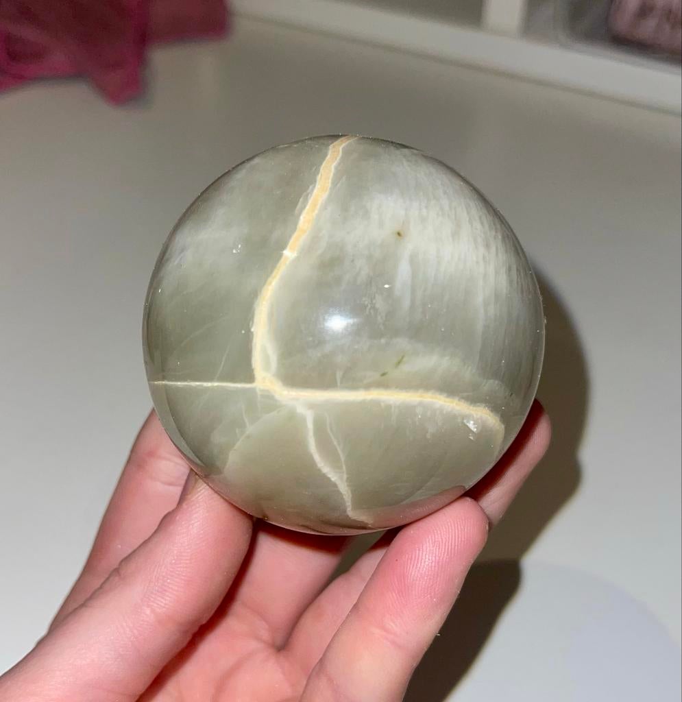 Groene Maansteen Bol - 6,5cm x 6,5cm, Verzenden, Nieuw