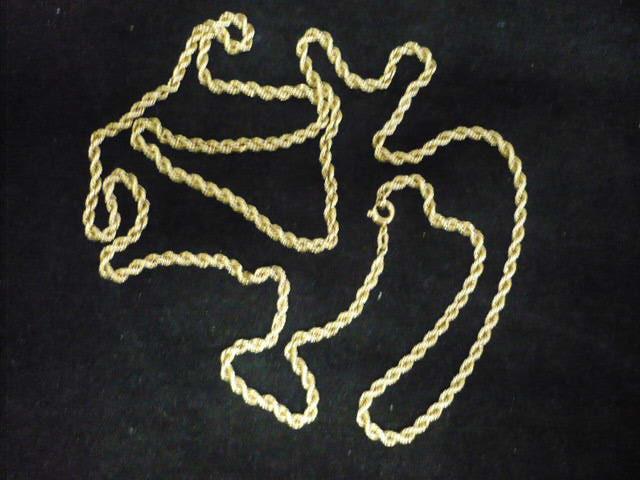 14 krt. gouden ketting 14.55 gram - 85 cm - breed 3 mm, Ophalen of Verzenden, Gebruikt, Goud, Goud