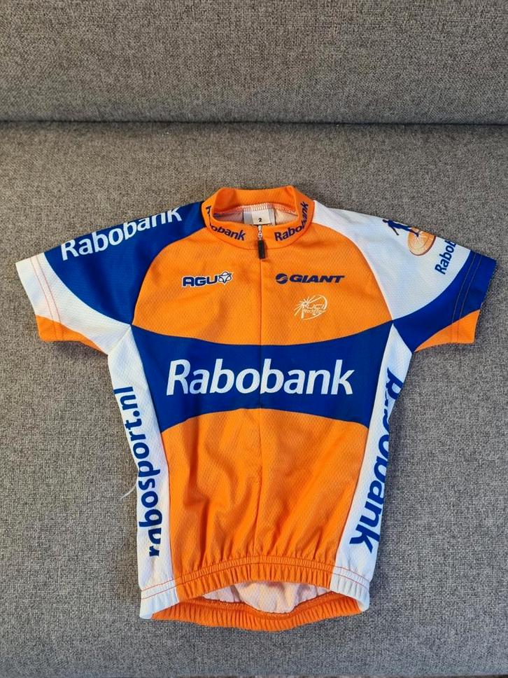 Kinder Rabobank Wielershirt - Vintage Team Kleding, Fietsen en Brommers, Fietsaccessoires | Fietskleding, Gebruikt, Kinderen, Bovenkleding