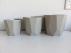 3 Elho b.for Rock bloempotten warm grijs 14, 16 en 18 cm, Kunststof, Rond, Binnen, Ophalen of Verzenden