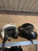 Zwarte + witte scooterhelm met vizier, Ophalen, Gebruikt, Medium