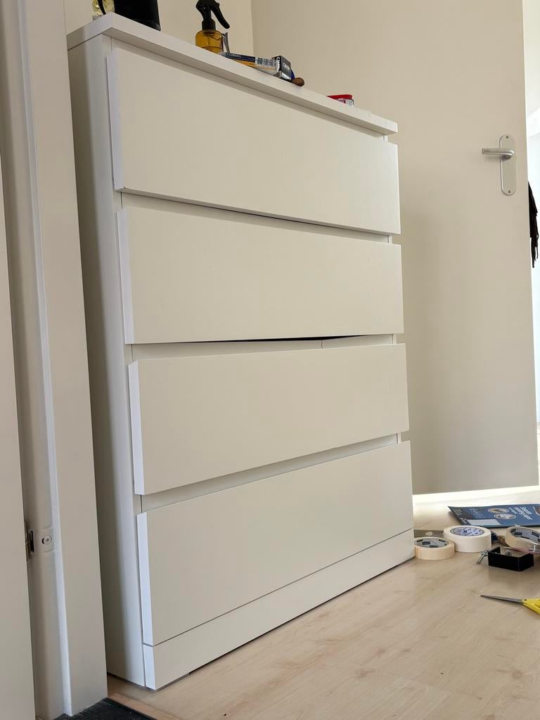 IKEA Malm ladekast met 4 lades - beschadigd, 3 of 4 laden, Ophalen, Gebruikt