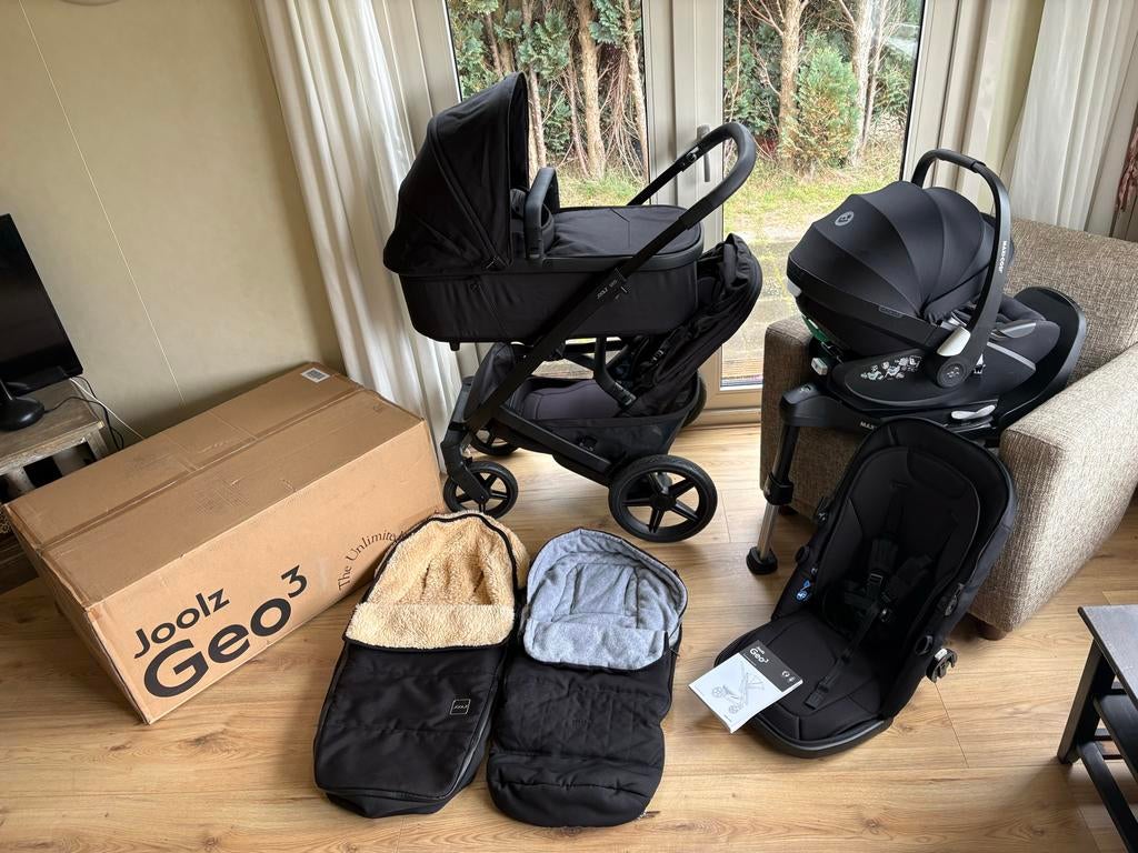 Joolz Geo 3 duo kinderwagen Space Black met veel extra's, Kinderen en Baby's, Kinderwagens en Combinaties, Duowagen, Zo goed als nieuw