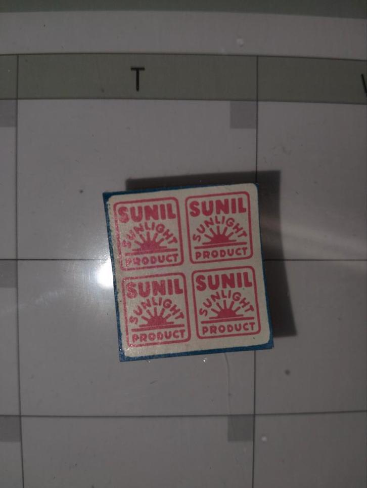 Vintage Sunil Sunlight Product stempel, Verzamelen, Stickers, Gebruikt, Overige typen, Ophalen