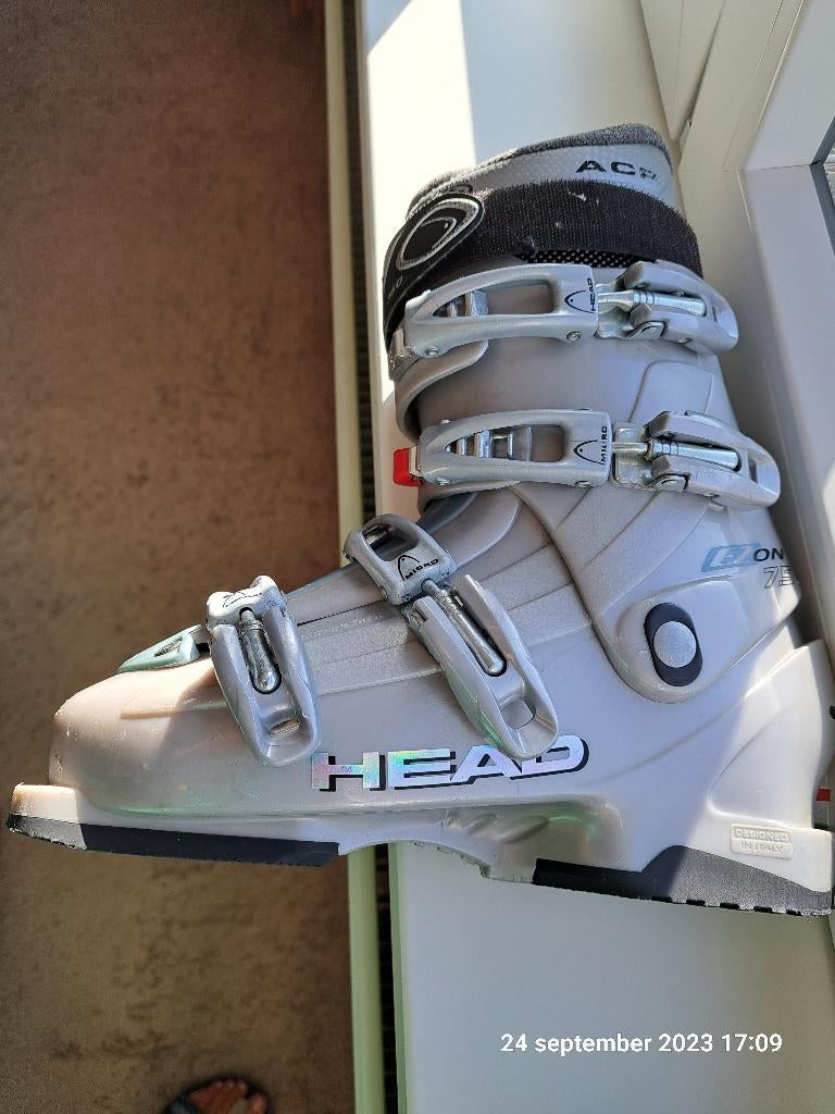 Dames skiboots Head EZ-on 7.5, 250 255, mt 38, Grijs, 160 tot 180 cm, Gebruikt, Schoenen, Ophalen of Verzenden