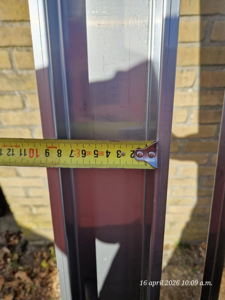 4x Omega RVS goten 2.5m lang, 8cm breed, 38mm diep, Doe-het-zelf en Verbouw, Metalen, Gebruikt, Overige metalen, Ophalen