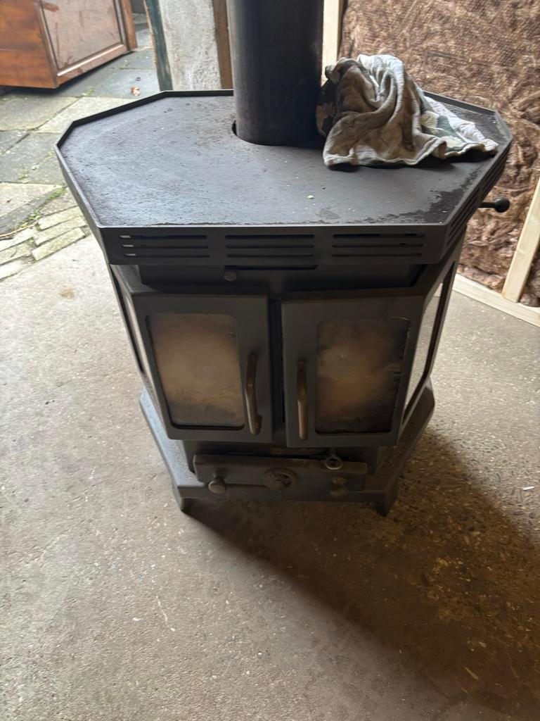 Barbas Houtkachel met onderplaat en pijp, Huis en Inrichting, Kachels, Ophalen, Gebruikt, Houtkachel, Vrijstaand