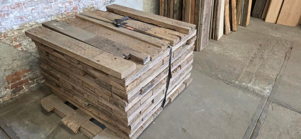 Partij oude harthouten planken, Gebruikt, 25 tot 50 mm, Ophalen of Verzenden, Plank