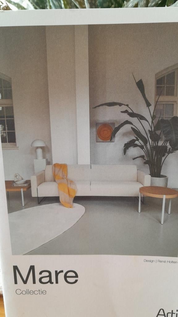 Artifort Mare leren bank en poef., Huis en Inrichting, Ophalen, Gebruikt, Vierpersoons of meer, Leer