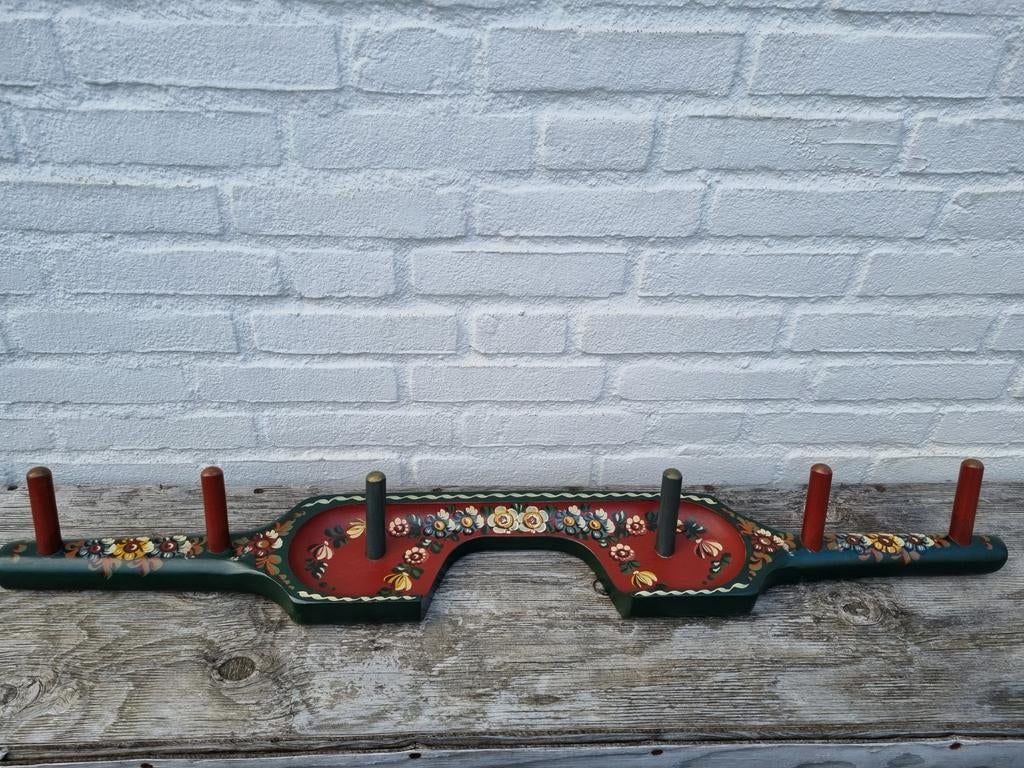 Houten kapstok met 6 haken, Huis en Inrichting, Woonaccessoires | Kapstokken, Gebruikt, Minder dan 100 cm, Hout, Ophalen