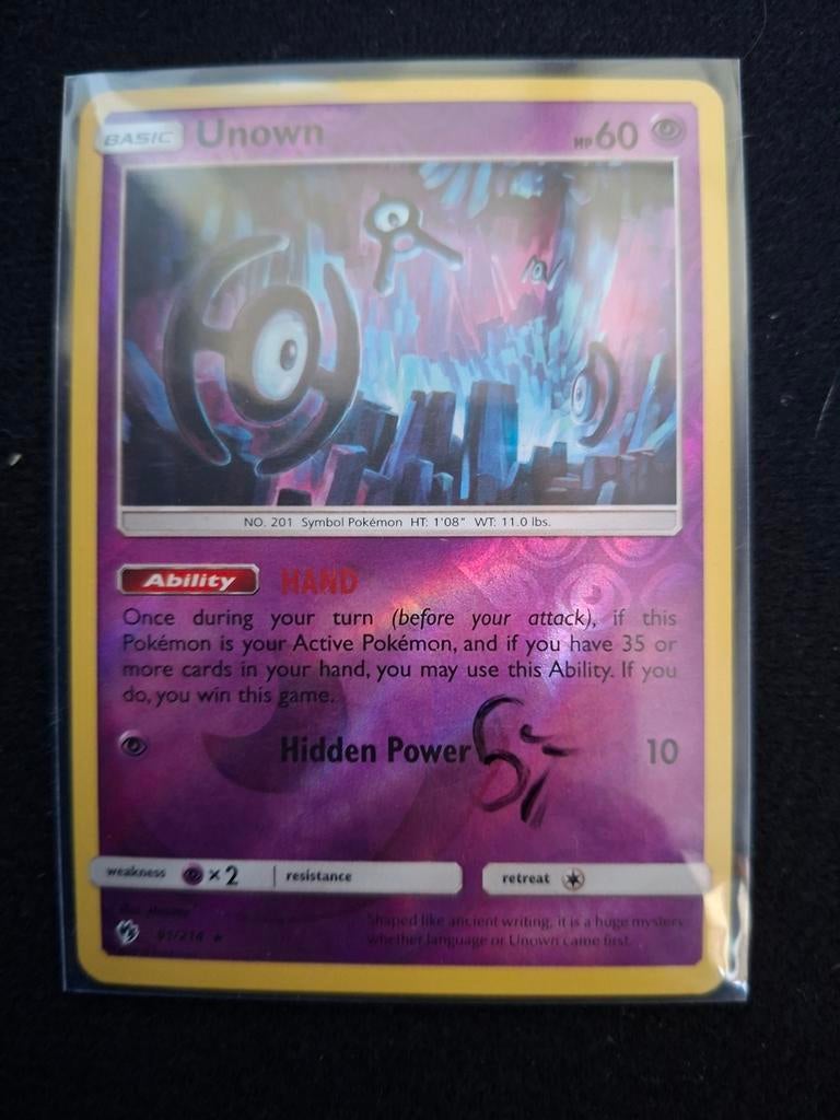 Unown 91/214 Reverse Holo Pokémon Kaart, Ophalen of Verzenden, Zo goed als nieuw, Losse kaart, Foil