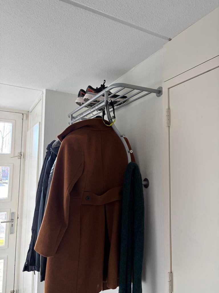 Kapstok met hangers, knoppen en schoenenrek, Gebruikt, Minder dan 100 cm, Metaal, Ophalen