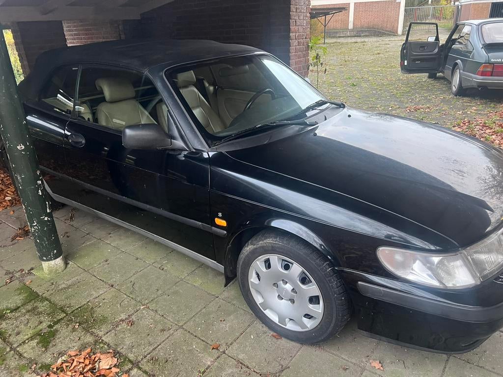 Saab 9-3 9-3 2000 Zwart, Auto's, Saab, Voorwielaandrijving, 4 cilinders, Cabriolet, 4 stoelen