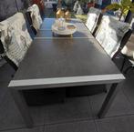 Tuintafel met 4 verstelbare tuinstoelen, Tuin en Terras, Tuintafels, Ophalen, Gebruikt, Rechthoekig, Aluminium