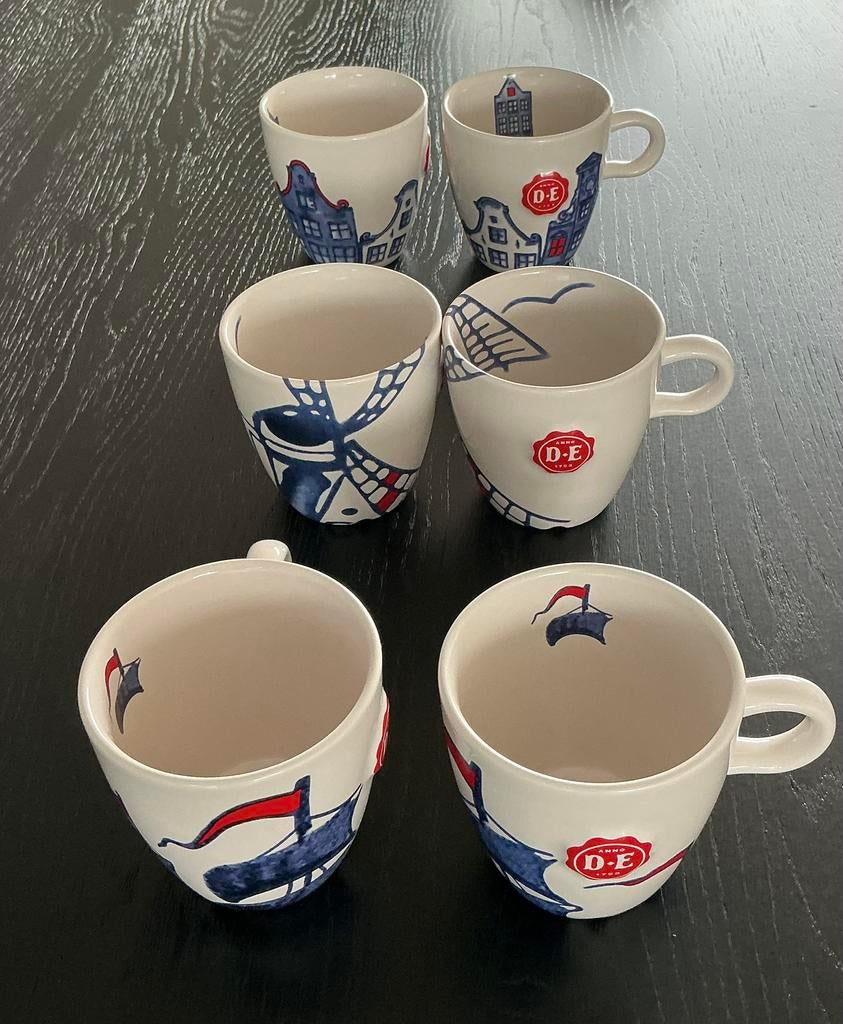 Douwe Egberts. DE mokken. HOllandsche Waaren 6x.  Nieuw, Ophalen of Verzenden, Nieuw, Overige stijlen, Kop(pen) en/of Schotel(s)