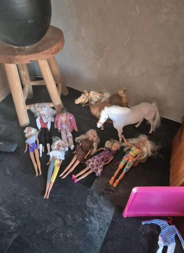 Grote partij Barbie poppen en paarden, Ophalen of Verzenden, Gebruikt, Barbie