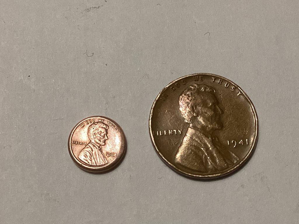 1 cent 1941( + kleine 1cent), Postzegels en Munten, Munten | Amerika, Ophalen of Verzenden, Noord-Amerika