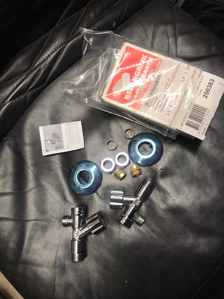 2 hoekstopkranen met filter, Ophalen of Verzenden, Zo goed als nieuw, Douche